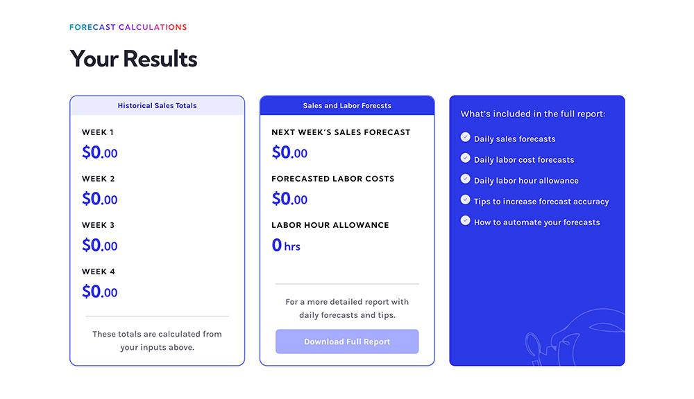 Lineup.ai calculator results component